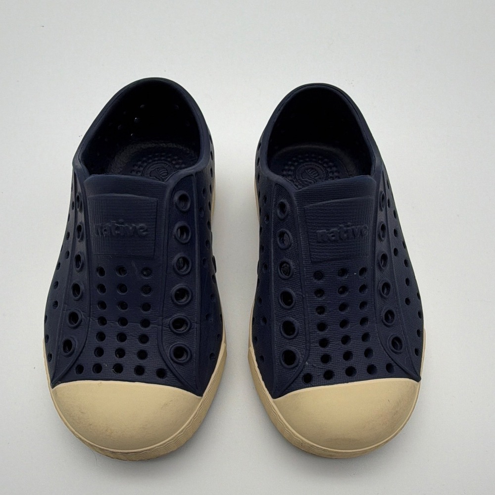 Native Unisex Baby Navy/Beige Slip-On Casual Shoes US 6 Synthetic Upper